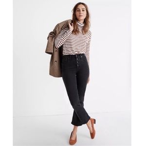 Madewell Cali Demi-Boot Jeans Bellspring Wash Button-Front Size 25 Boho